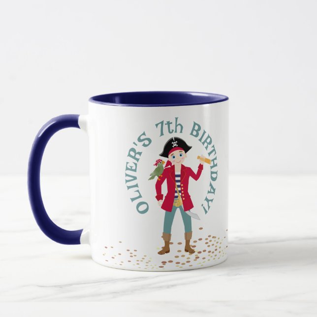 Captain of the Pirate Ship Birthday Party Mug (Left)