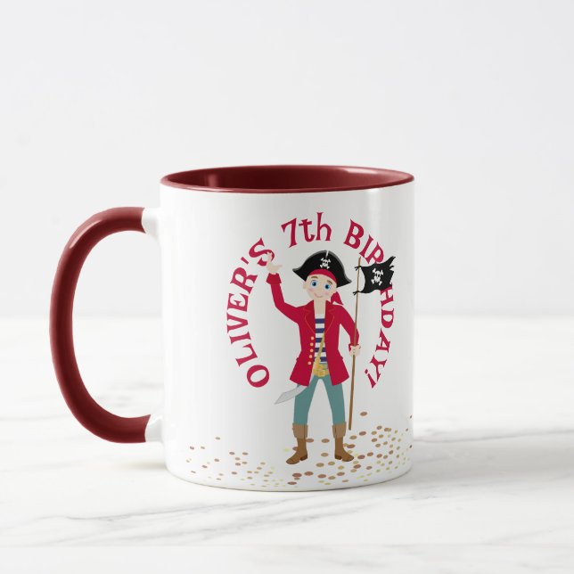 Captain of the Pirate Ship Birthday Party Mug (Left)