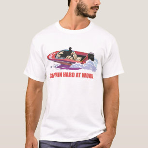 Captain on his boat at high speed, water splashing T-Shirt