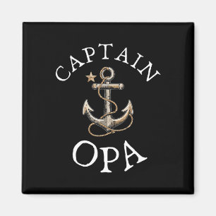 Captain Opa Boat Sailing Boating Vintage Anchor Fu Magnet