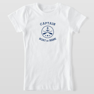 Captain or Boat Name Nautical Anchor oars stars T-Shirt