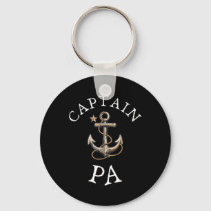 Captain Pa Boat Sailing Boating Vintage Anchor Fun Key Ring