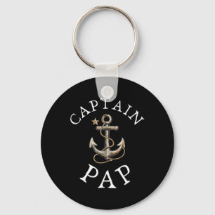 Captain Pap Boat Sailing Boating Vintage Anchor Fu Key Ring