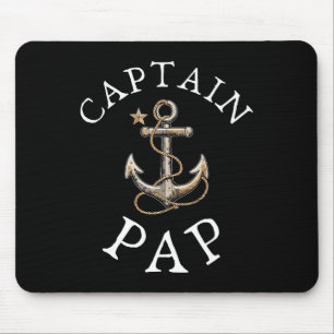Captain Pap Boat Sailing Boating Vintage Anchor Fu Mouse Mat