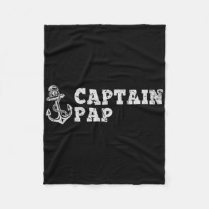 Captain Pap Sailing Boating Vintage Boat Anchor Fu Fleece Blanket