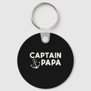 Captain Papa Boat Owner Family Fathers Day Dad Dad Key Ring
