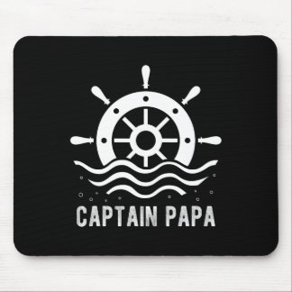 Captain Papa Boating Father's Day Pontoon Captain  Mouse Mat