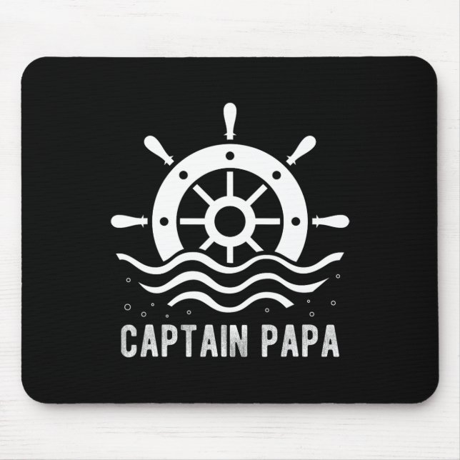 Captain Papa Boating Father's Day Pontoon Captain  Mouse Mat (Front)