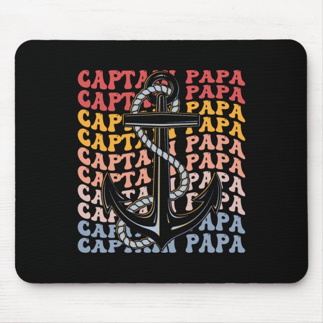 Captain Papa Groovy Boating Papa  Mouse Mat (Front)
