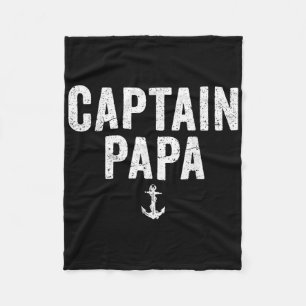 Captain Papa Pontoon Boat Lake Fishing Boating Sai Fleece Blanket