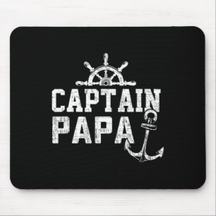 Captain Papa Pontoon Boating Fishing Lake Sailing Mouse Mat