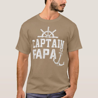 Captain Papa Pontoon Boating Fishing Lake Sailing  T-Shirt