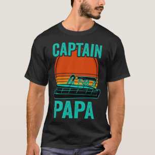 Captain Papa Pontoon Captain Dad Boat Lake T-Shirt