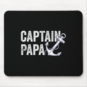 Captain Papa Pontoon Gift Lake Sailor Fishing Boat Mouse Mat