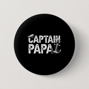 Captain Papa Pontoon Lake Sailor Fishing Boating F 6 Cm Round Badge