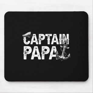 Captain Papa Pontoon Lake Sailor Fishing Boating F Mouse Mat