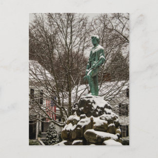 Captain Parker statue at the Lexington Battlegreen Postcard