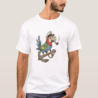 Captain Parrot on Rusty Anchor T-Shirt