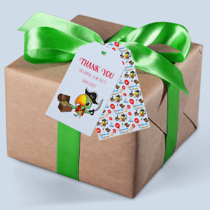 Captain Parrot Treasure Pirate Thank You Gift Tags