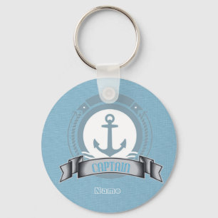 CAPTAIN personalised boat sailing nautical emblem Key Ring