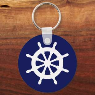 Captain Personalised Ship's Wheel Keyring