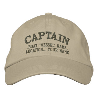 CAPTAIN Personalised Your Boat Your Name Embroidered Hat