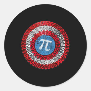 Captain Pi Math Superhero 3.14 Nerd Geek Gift Classic Round Sticker