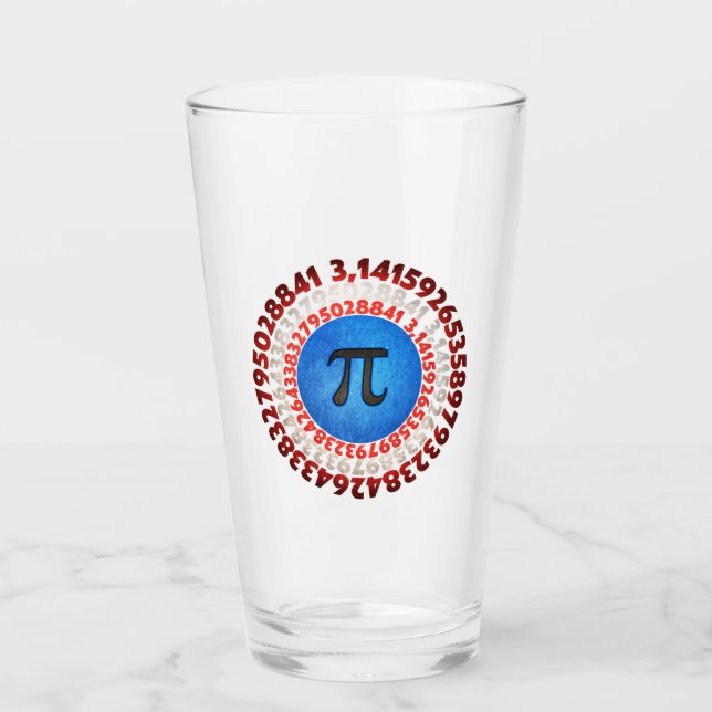 Captain Pi Superhero Shield Nerdy Math Pi Day      Glass (Front)