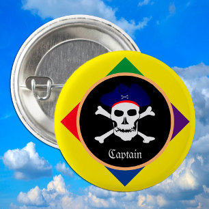 Captain & Pirates Flag - Treasure Island /party 3 Cm Round Badge