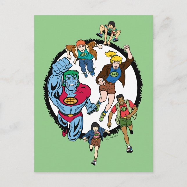 Captain Planet and the Planeteers Circle Graphic Postcard (Front)