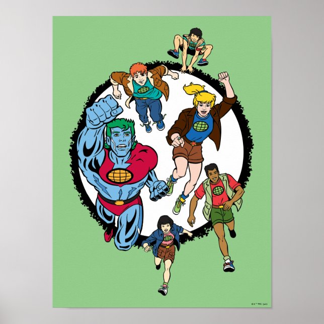 Captain Planet and the Planeteers Circle Graphic Poster (Front)