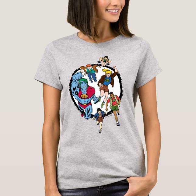 Captain Planet and the Planeteers Circle Graphic T-Shirt (Front)