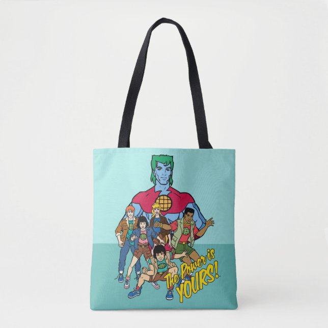 Captain Planet Group Graphic - The Power Is Yours! Tote Bag (Front)