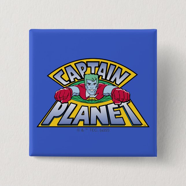 Captain Planet Logo 15 Cm Square Badge (Front)
