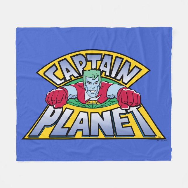 Captain Planet Logo Fleece Blanket (Front (Horizontal))