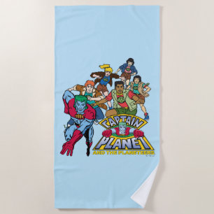 Captain Planet & the Planeteers Group Logo Graphic Beach Towel