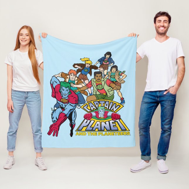 Captain Planet & the Planeteers Group Logo Graphic Fleece Blanket (In Situ)