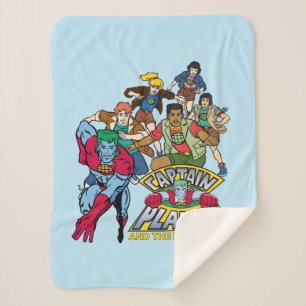 Captain Planet & the Planeteers Group Logo Graphic Sherpa Blanket