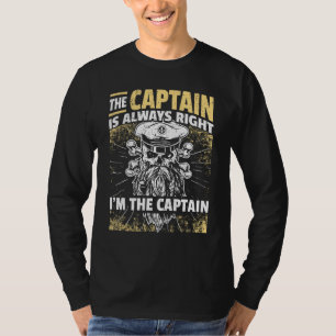 Captain Pontoon Boat I Skipper Pontoon Boating T-Shirt
