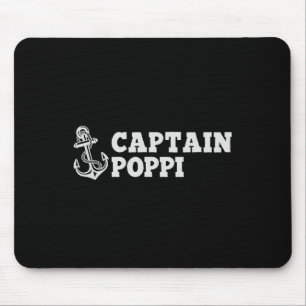 Captain Poppi Sailing Boating Vintage Boat Anchor Mouse Mat