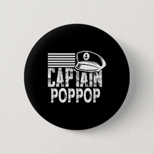 Captain Poppop - Sailing Captain Hat Boat Owner Bo 6 Cm Round Badge