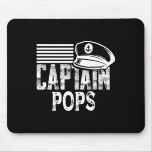 Captain Pops - Sailing Captain Hat Boat Owner Boat Mouse Mat