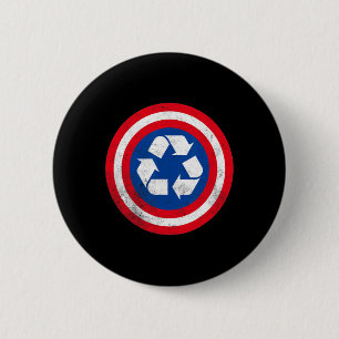 Captain Recycle Earth Day 1 6 Cm Round Badge