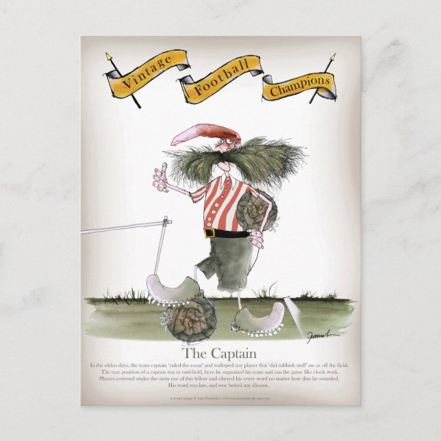 captain red white stripes postcard (Front)