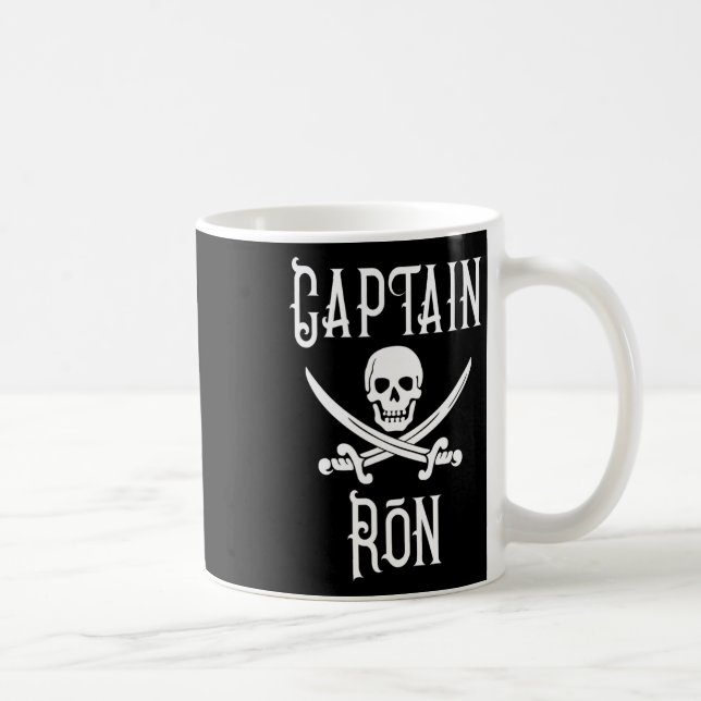Captain Ron Personalised Pirate Skull Boating  Coffee Mug (Right)