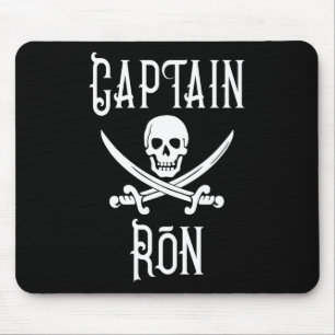 Captain Ron Personalised Pirate Skull Boating Mouse Mat