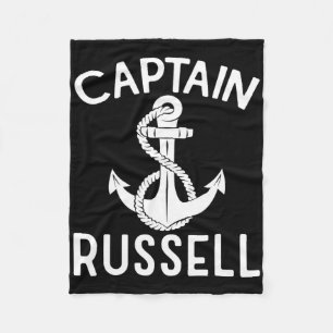 Captain Russell Boat Boating Anchor Yacht Ship Fleece Blanket