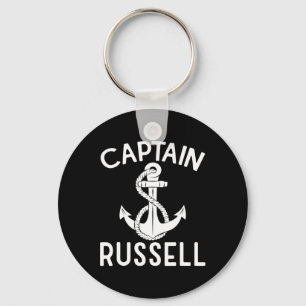 Captain Russell Boat Boating Anchor Yacht Ship  Key Ring