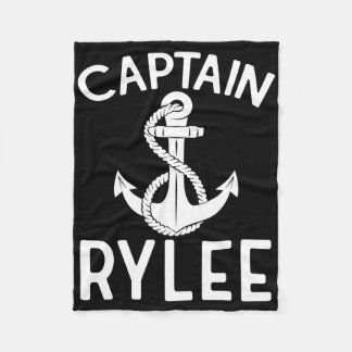 Captain Rylee Anchor Boat Boating Yacht Ship  Fleece Blanket