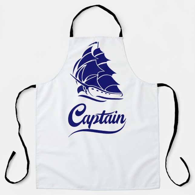 Captain Sailboat Anchor Nautical Design Apron (Front)